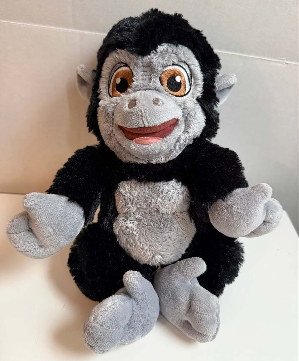 Disney Parks Monkey Plush 10" Black Gray Big Eyes Stuffed Animal Authentic